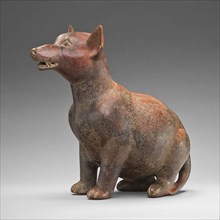 Figure of a Seated Dog, A.D. 1/300, Colima, Colima, Mexico, Colima state, Ceramic and pigment, 40 ×