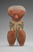 Polychrome Standing Figure with Exaggerated Head and Hips, A.D. 1/300, Nayarit, Chinesco style,