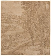 The Reconciliation of Jacob and Esau, 1581, Maerten de Vos, Flemish, 1532–1603, Flanders, Pen and