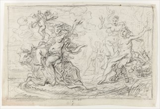 The Rape of Europa, 1635/40, Cornelis Schut, Flemish, 1597-1655, Flanders, Black chalk, with