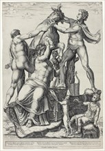 The Farnese Bull with Dirce, Zethus and Amphion, 1581, Diana Scultori, Italian, c. 1536–c. 1590,