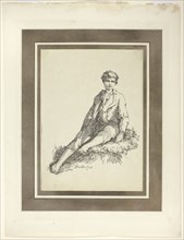 Young Boy Seated, from the first issue of Specimens of Polyautography, 1803, Thomas Barker