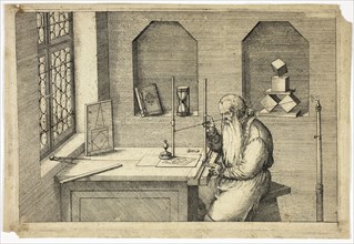 Portrait of Wenzel Jamnitzer in his Study, 1572/75, Jost Amman, Swiss, 1539-1591, Switzerland,