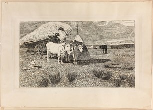 Oxen and Wagon (Maremma), 1886/87, Giovanni Fattori, Italian, 1825-1908, Italy, Etching in black on