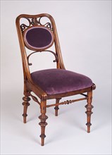 Dining Chair, c. 1870, Theophil Hansen, Danish, 1813-1891, Vienna, Walnut and beech with modern