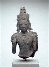 Bust of Crowned and Adorned Buddha, 16th/18th century, Burma (Myanmar), Burma, Bronze, 31.5 × 16.2