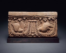 Architectural Panel with Parrots, 9th/10th century, Indonesia, Java, Java, Terracotta, 23.3 x 48.4