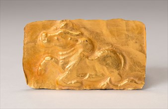 Votive Plaque with Bull, 13th/14th century, Indonesia, Java, Java, Gold worked in repoussé, 4.5 x 7