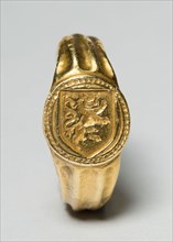 Signet Ring with a Rampant Lion, 1475/1500, Netherlandish, probably Bruges, Bruges, Gold,