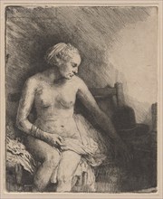 Woman at the Bath with a Hat Beside Her, 1658, Rembrandt van Rijn, Dutch, 1606-1669, Netherlands,
