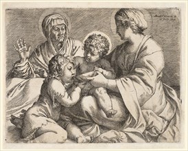 Madonna and Child with Saints Elizabeth and John the Baptist, 1606, Annibale Carracci, Italian,