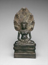 Buddha Enthroned on a Serpent (Naga), Angkor period, early 13th century, Cambodia/Thailand,
