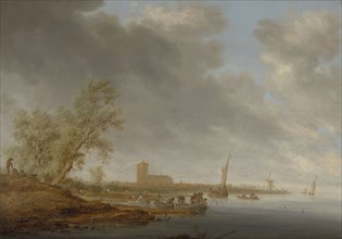 River Landscape with a View of Naarden, 1642, Salomon van Ruysdael, Dutch, about 1602-70, Oil on