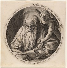 Saint Matthew, plate one from The Four Evangelists, 1588, Jacob de Gheyn II (Dutch, 1565-1629),