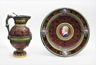 Shakespeare Ewer and Basin, Ewer: 1873, Basin: 1871, Minton Pottery and Porcelain Factory,