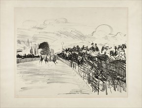 The Races, 1865–72, Édouard Manet, French, 1832-1883, France, Lithograph in black on chine collé,