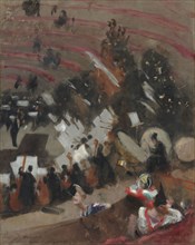 Rehearsal of the Pasdeloup Orchestra at the Cirque d’Hiver, c. 1879, John Singer Sargent, American,