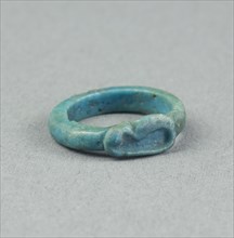Ring: Figure of Serpent Uto (?), New Kingdom, Dynasty 18 (about 1390 BC), Egyptian, Egypt, Faience,