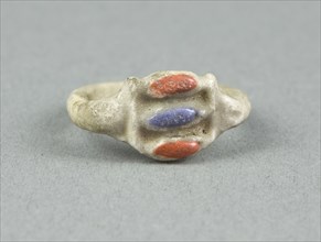 Ring with Inlaid Openwork Bezel, New Kingdom, Dynasty 18 (about 1350 BC), Egyptian, Egypt, Faience,
