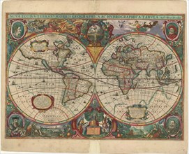 Map, Nova totivs terrarvm orbis geographica ac hydrographica tabvla auct. Henr. Hondio, Henricus