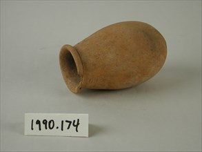 Egyptian, Bag-shaped Pot, between 3500 and 3100 BCE, Terracotta, Overall: 4 × 2 1/2 inches (10.2 ×