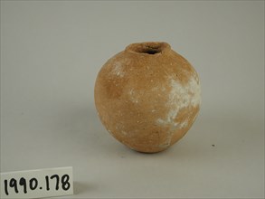 Egyptian, Ovoid Jar, between 3500 and 3100 BCE, Terracotta, Overall: 3 1/8 × 3 inches (7.9 × 7.6
