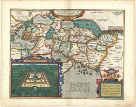 Map, Alexandri Magni Macedonis expeditio ex conatib. geographicis Ab. Ortelij, Abraham Ortelius