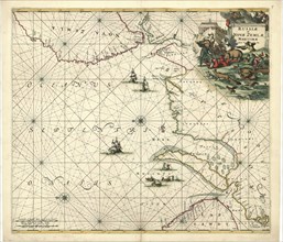 Map, Russiæ et Novæ Zemlæ maritimæ, Copperplate print