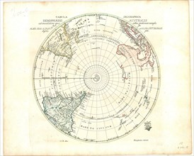 Map, Tabula geographica hemisphaerii australis ad emendatiora quae adhuc prodierunt exempla ... I.C