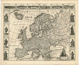 Map, Nova Europæ descriptio Auct. F. de Wit, Frederick de Wit (1630-1706), Copperplate print