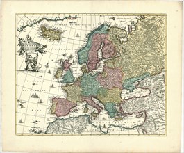 Map, Nova et accurate divisa in regna et regiones praecipuas Europae descriptio per F. de Witt
