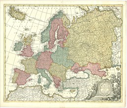 Map, Europa pars tenet haec mundi reliquas celeberrima partes auctoribus Gerardo et Leonardo Valk,