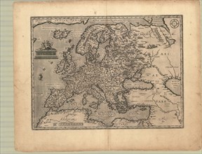 Map, Evropae, Abraham Ortelius (1527-1598), Copperplate print