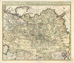 Map, Tartaria, sive Magni Chami Imperium ex credendis ... Nicolai Witsen ..., et hodiè vigentium