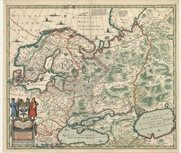 Map, Moscoviæ seu Russiæ magnæ generalis tabula quâ Lapponia, Norvegia, Suecia, Dania, Polonia,