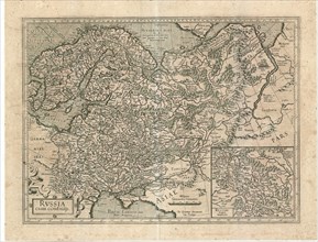 Map, Rvssia cum confinijs, per Gerardum Mercatorem, Gerard Mercator (1512-1594), Copperplate print