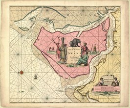 Map, Paskaart van de rivier de Dwina of Archangel naaukeurig opgestelt, Copperplate print