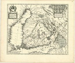 Map, Magnus ducatus Finlandiæ Nova et accurata delineatio, Copperplate print