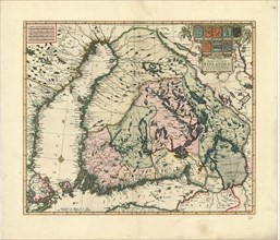 Map, Nova tabula magni ducatus Finlandiae in provincias divisa multis locis aucta et correcta per F