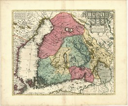 Map, Nova tabula magni ducatus Finlandiae in provincias divisa multis locis aucta et correcta per F