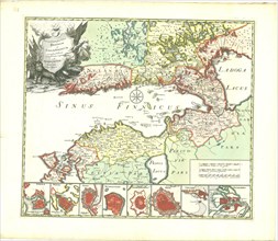 Map, Nova et accúratissima tabula regionum ad sinum Finnicum. Ecaxtissime delineata ac sumneo