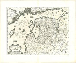 Map, Livonia, vulgo Lyefland, Copperplate print