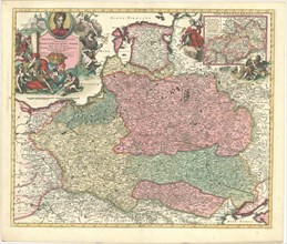 Map, Friderico Augusto vere augusto Polon. Lithuan. Borus. Pomer regi. duci. principi. Saxon. Utr.