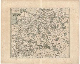 Map, Lithvania per Gerardum Mercatorem, Gerard Mercator (1512-1594), Copperplate print
