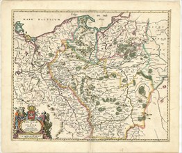 Map, Poloniæ. et Silesiæ. Descriptio, Copperplate print