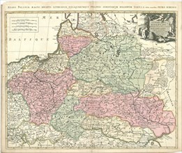 Map, Estats de Pologne, Guillaume Sanson (1633-1703, Copperplate print