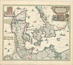 Map, Regni Daniæ, Nicolaes Jansz. Visscher (1618-1679), Copperplate print