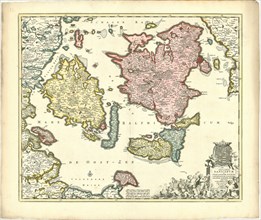 Map, Insularum Danicarum ut Zee-landiae, Fioniae, Langelandiae, Lalandiae, Falstriae, Fembriae,