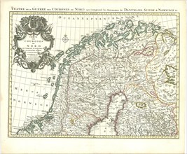 Map, Téatre dela guerre des courones du Nord, Guillaume Delisle (1675-1726), Copperplate print