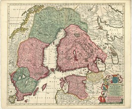Map, Regni Sueciae tabula generalis, divisa in Sueciae, Gotiaeque regna Finniae ducatum Lapponiam,